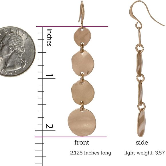Boho Round Minimalist 3 or 4 Statement Disc Drop Dangle s in Gold and Silver, Tr - Picture 3 of 8